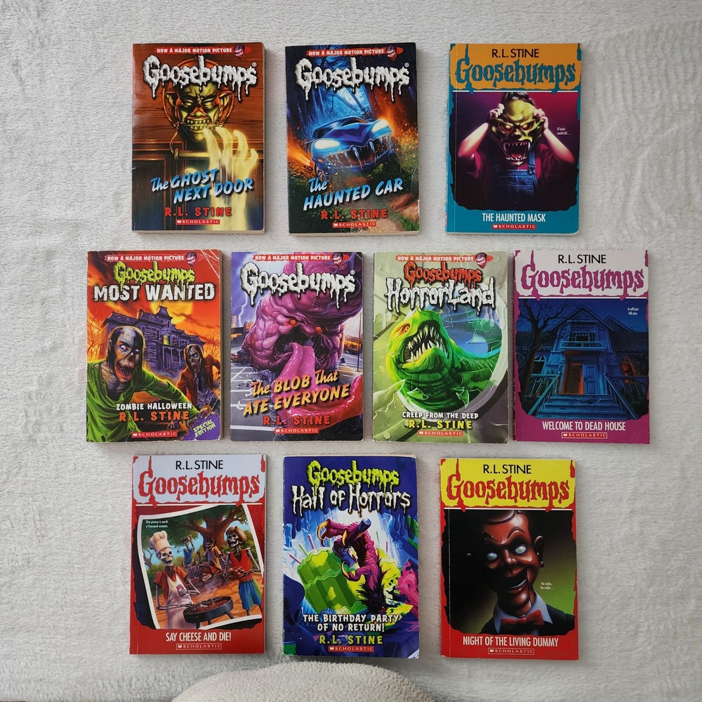 Goosebumps Book Lot R.L. Stine 10 Paperback Mixed Series Horror Kids Novels